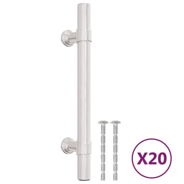 vidaXL skabshåndtag 20 stk. 96 mm rustfrit stål sølvfarvet
