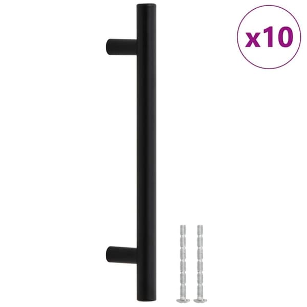 vidaXL skabshåndtag 10 stk. 128 mm rustfrit stål sort