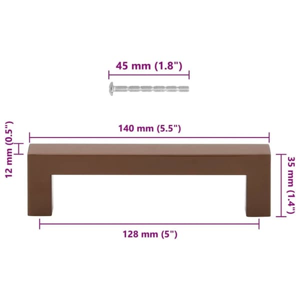 vidaXL skabshåndtag 10 stk. 128 mm rustfrit stål bronzefarvet