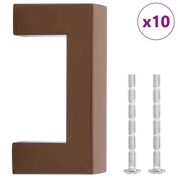 vidaXL skabshåndtag 10 stk. 64 mm rustfrit stål bronzefarvet