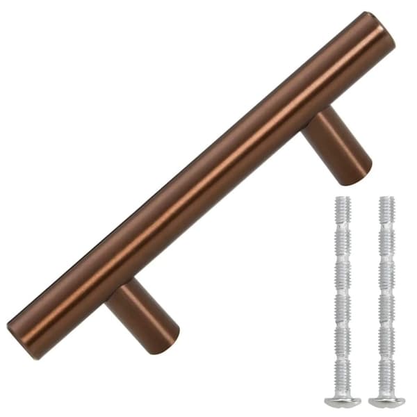 vidaXL skabshåndtag 10 stk. 64 mm rustfrit stål bronzefarvet