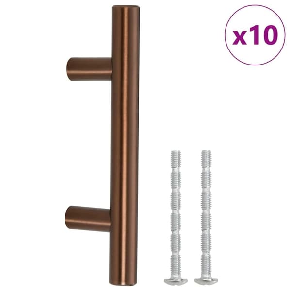 vidaXL skabshåndtag 10 stk. 64 mm rustfrit stål bronzefarvet