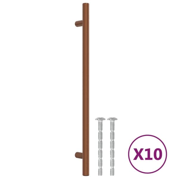 vidaXL skabshåndtag 10 stk. 224 mm rustfrit stål bronzefarvet