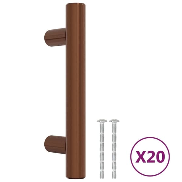 vidaXL skabshåndtag 20 stk. 64 mm rustfrit stål bronzefarvet