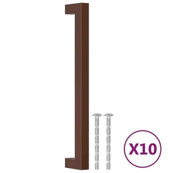 vidaXL skabshåndtag 10 stk. 192 mm rustfrit stål bronzefarvet