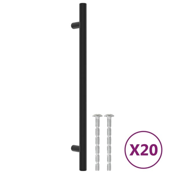 vidaXL skabshåndtag 20 stk. 192 mm rustfrit stål sort