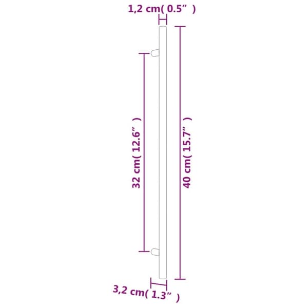 vidaXL skabshåndtag 10 stk. 320 mm rustfrit stål sølvfarvet