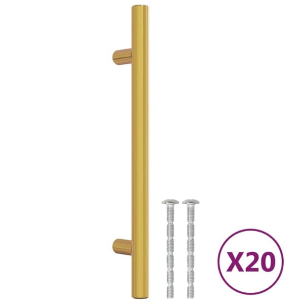 vidaXL skabshåndtag 20 stk. 128 mm rustfrit stål guldfarvet