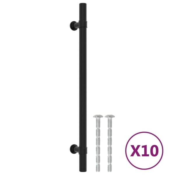 vidaXL skabshåndtag 10 stk. 192 mm rustfrit stål sort
