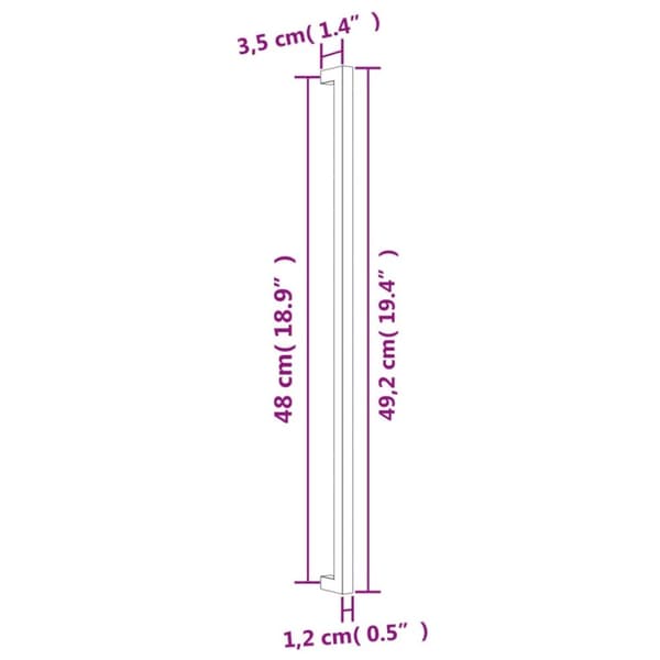 vidaXL skabshåndtag 20 stk. 480 mm rustfrit stål bronzefarvet
