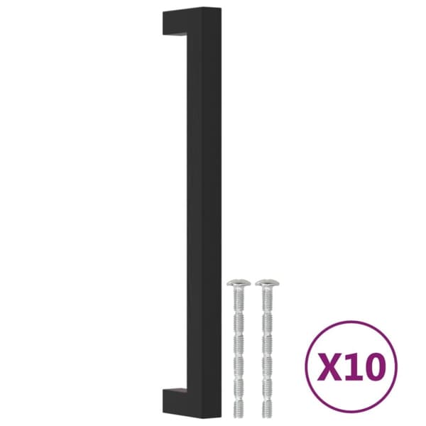 vidaXL skabshåndtag 10 stk. 192 mm rustfrit stål sort
