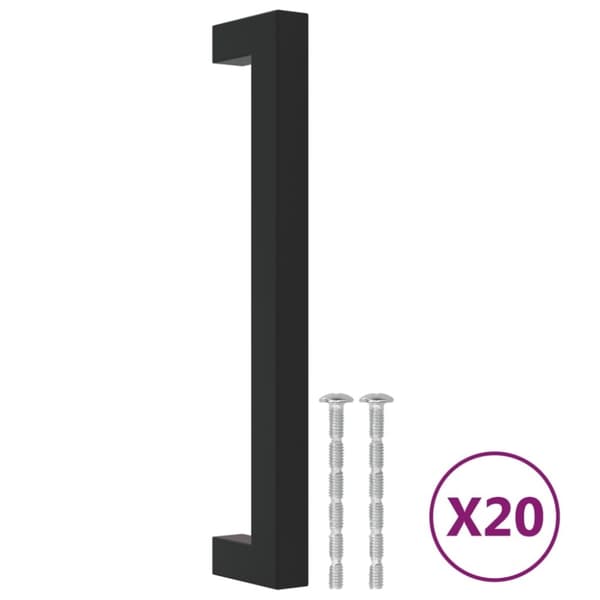 vidaXL skabshåndtag 20 stk. 160 mm rustfrit stål sort