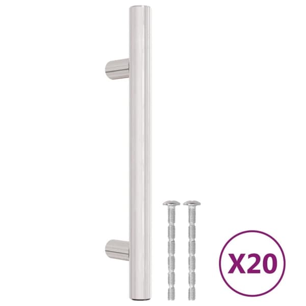 vidaXL skabshåndtag 20 stk. 96 mm rustfrit stål sølvfarvet
