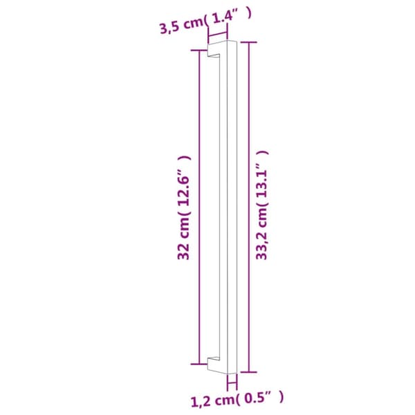 vidaXL skabshåndtag 10 stk. 320 mm rustfrit stål guldfarvet