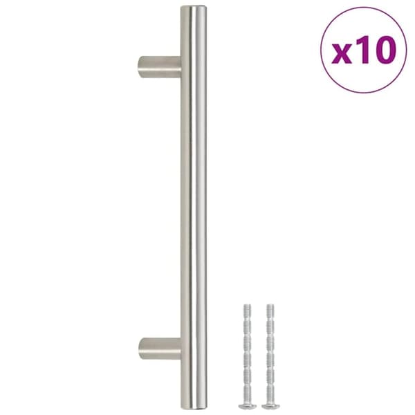 vidaXL skabshåndtag 10 stk. 128 mm rustfrit stål sølvfarvet