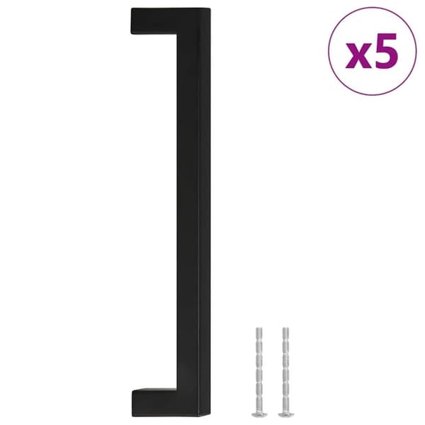 vidaXL skabshåndtag 5 stk. 192 mm rustfrit stål sort