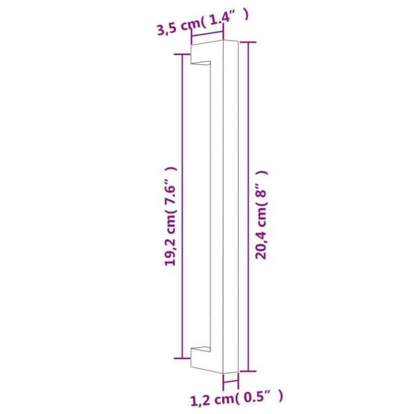 vidaXL skabshåndtag 10 stk. 192 mm rustfrit stål guldfarvet