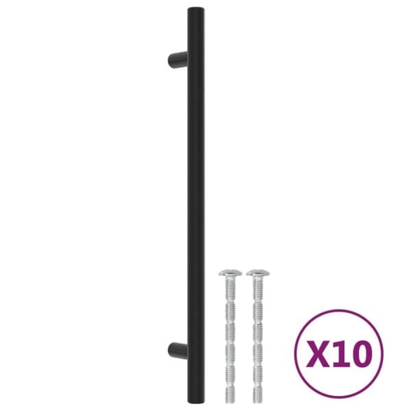 vidaXL Skåphandtag 10 st svart 192 mm rostfritt stål