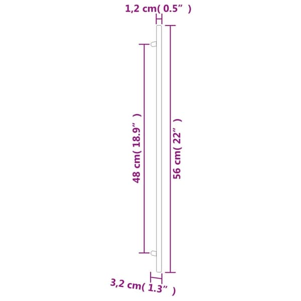vidaXL skabshåndtag 10 stk. 480 mm rustfrit stål bronzefarvet