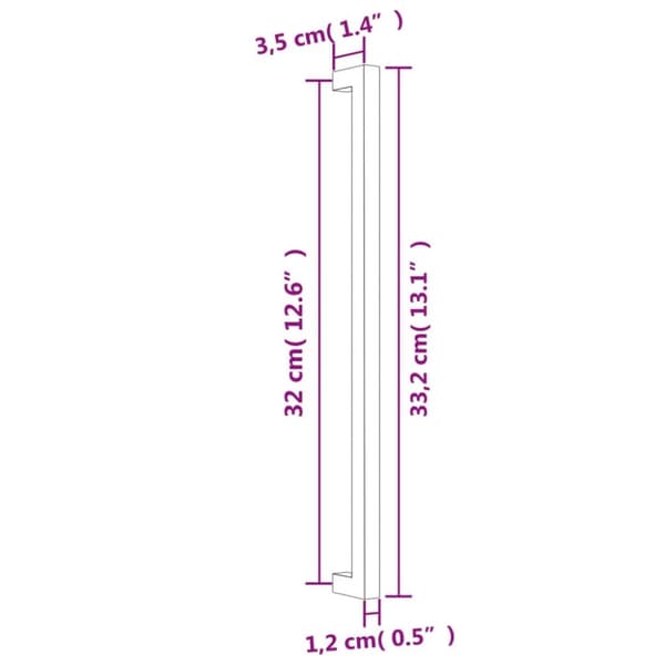 vidaXL skabshåndtag 10 stk. 320 mm rustfrit stål sølvfarvet