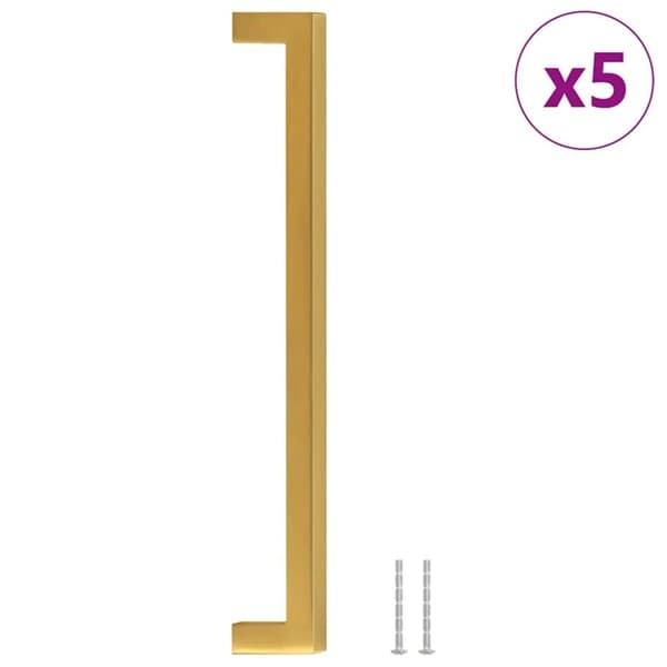 vidaXL skabshåndtag 5 stk. 224 mm rustfrit stål guldfarvet