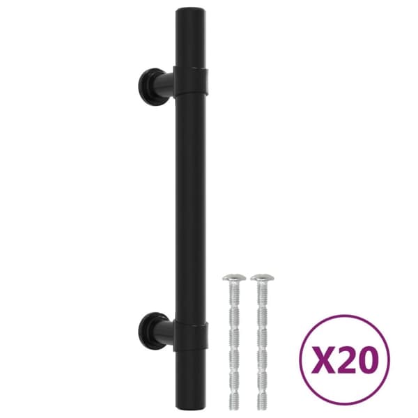vidaXL Skåphandtag 20 st svart 96 mm rostfritt stål