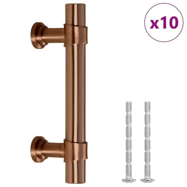 vidaXL skabshåndtag 10 stk. 64 mm rustfrit stål bronzefarvet