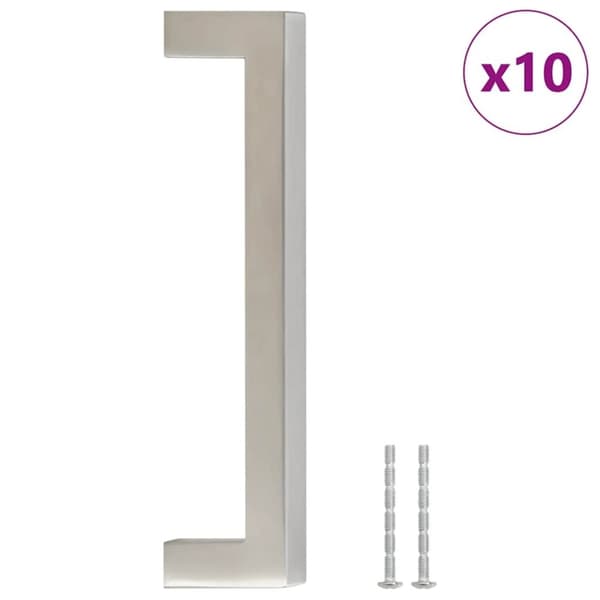 vidaXL skabshåndtag 10 stk. 128 mm rustfrit stål sølvfarvet