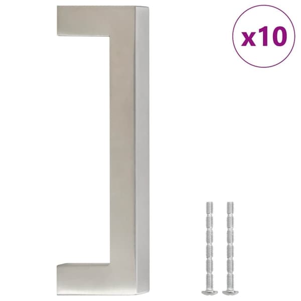 vidaXL skabshåndtag 10 stk. 96 mm rustfrit stål sølvfarvet
