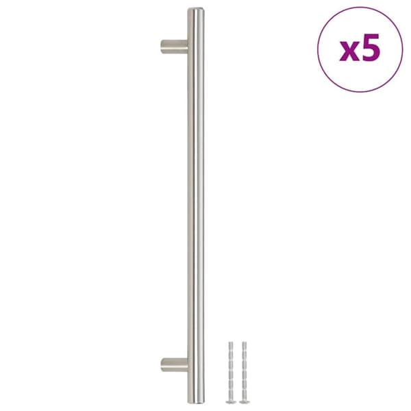 vidaXL Skåphandtag 5 st silver 224 mm rostfritt stål