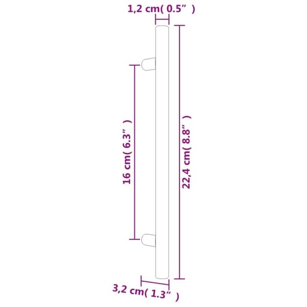 vidaXL skabshåndtag 20 stk. 160 mm rustfrit stål guldfarvet