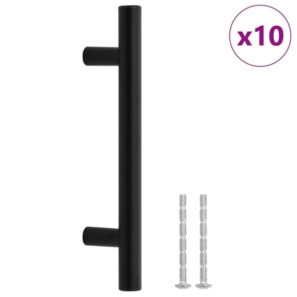 vidaXL Skåphandtag 10 st svart 96 mm rostfritt stål