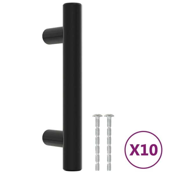 vidaXL skabshåndtag 10 stk. 64 mm rustfrit stål sort