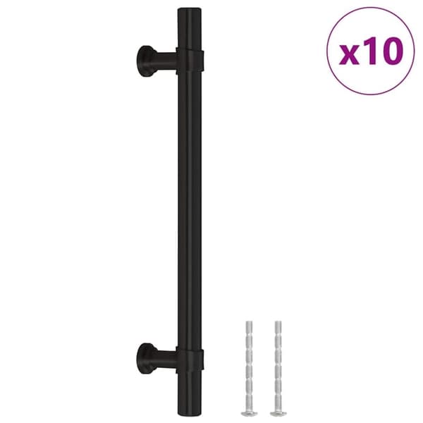 vidaXL skabshåndtag 10 stk. 128 mm rustfrit stål sort