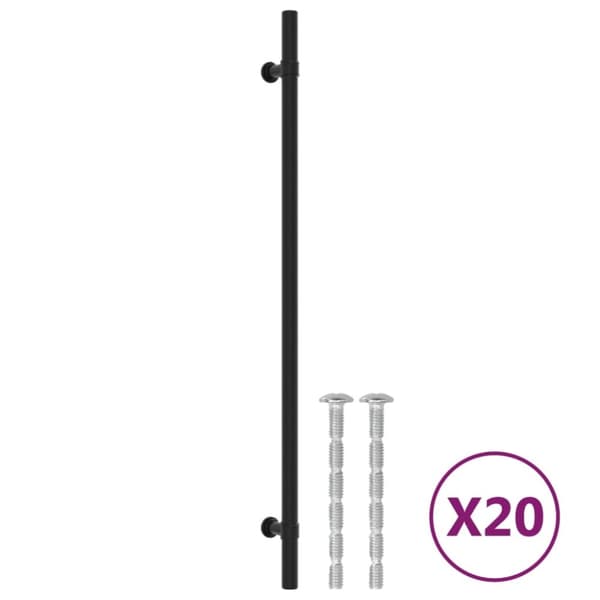 vidaXL Skåphandtag 20 st svart 320 mm rostfritt stål