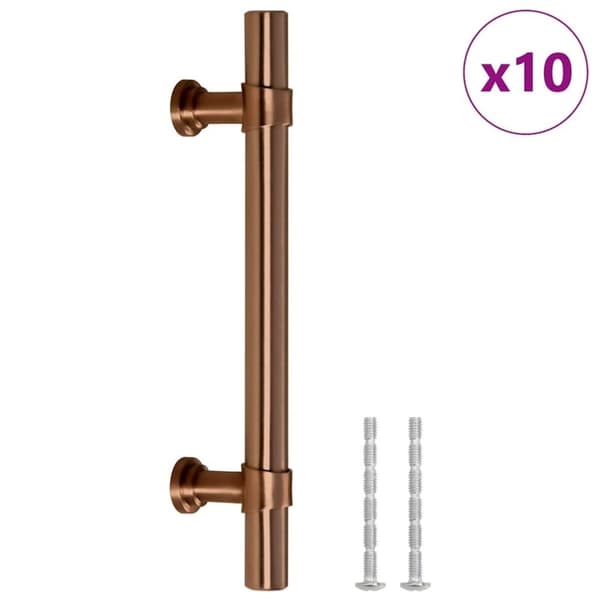 vidaXL skabshåndtag 10 stk. 96 mm rustfrit stål bronzefarvet