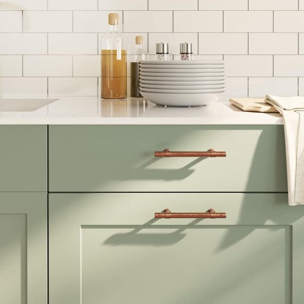 vidaXL skabshåndtag 10 stk. 96 mm rustfrit stål bronzefarvet