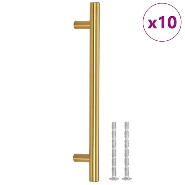 vidaXL skabshåndtag 10 stk. 160 mm rustfrit stål guldfarvet