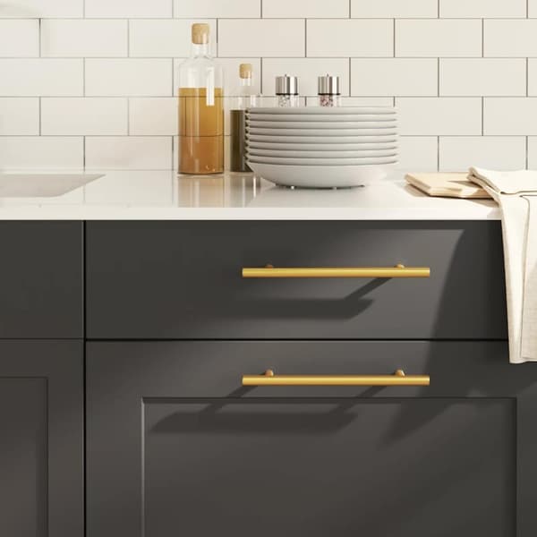 vidaXL skabshåndtag 10 stk. 160 mm rustfrit stål guldfarvet
