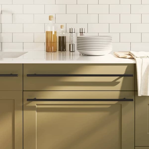 vidaXL Skaphåndtak 5 stk svart 480 mm rustfritt stål