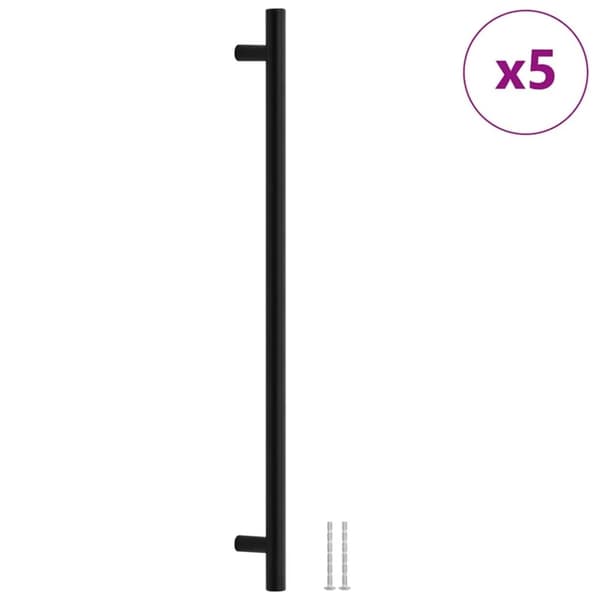 vidaXL Skaphåndtak 5 stk svart 480 mm rustfritt stål