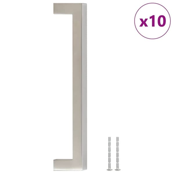 vidaXL skabshåndtag 10 stk. 160 mm rustfrit stål sølvfarvet