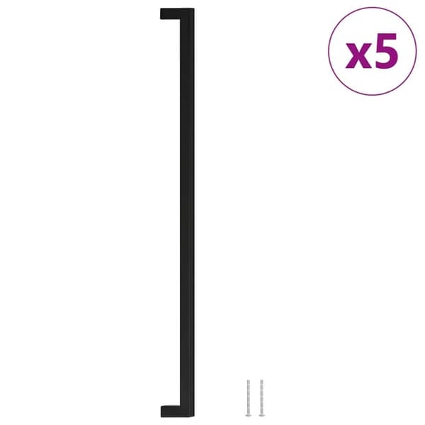 vidaXL Skåphandtag 5 st svart 480 mm rostfritt stål