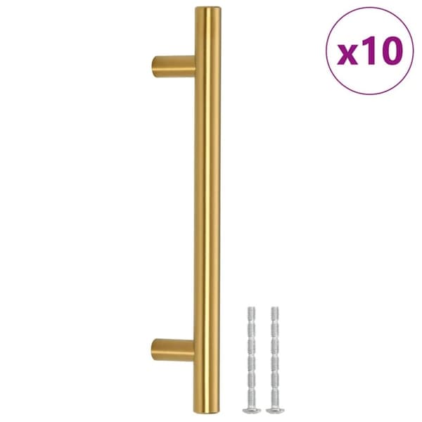 vidaXL Skåphandtag 10 st guld 128 mm rostfritt stål