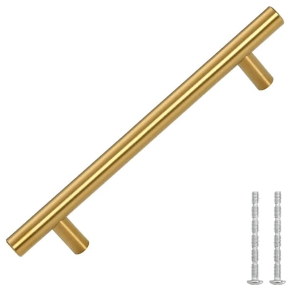vidaXL Skåphandtag 10 st guld 128 mm rostfritt stål