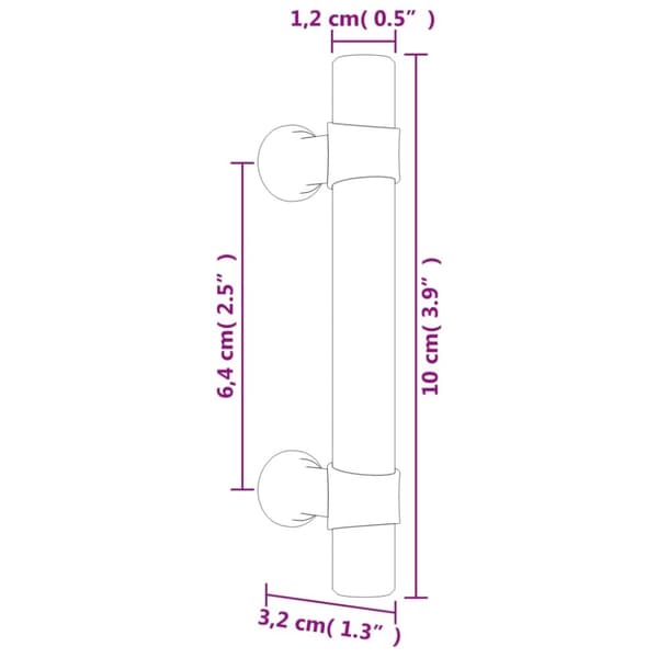 vidaXL skabshåndtag 20 stk. 64 mm rustfrit stål sølvfarvet