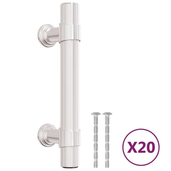 vidaXL skabshåndtag 20 stk. 64 mm rustfrit stål sølvfarvet