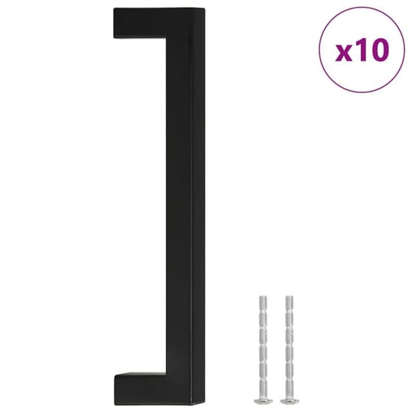 vidaXL skabshåndtag 10 stk. 160 mm rustfrit stål sort