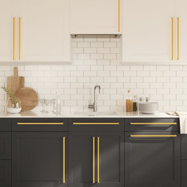 vidaXL skabshåndtag 20 stk.480 mm rustfrit stål guldfarvet