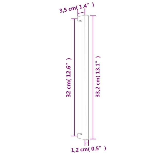 vidaXL Kaapin kahvat 20 kpl musta 320 mm ruostumaton teräs